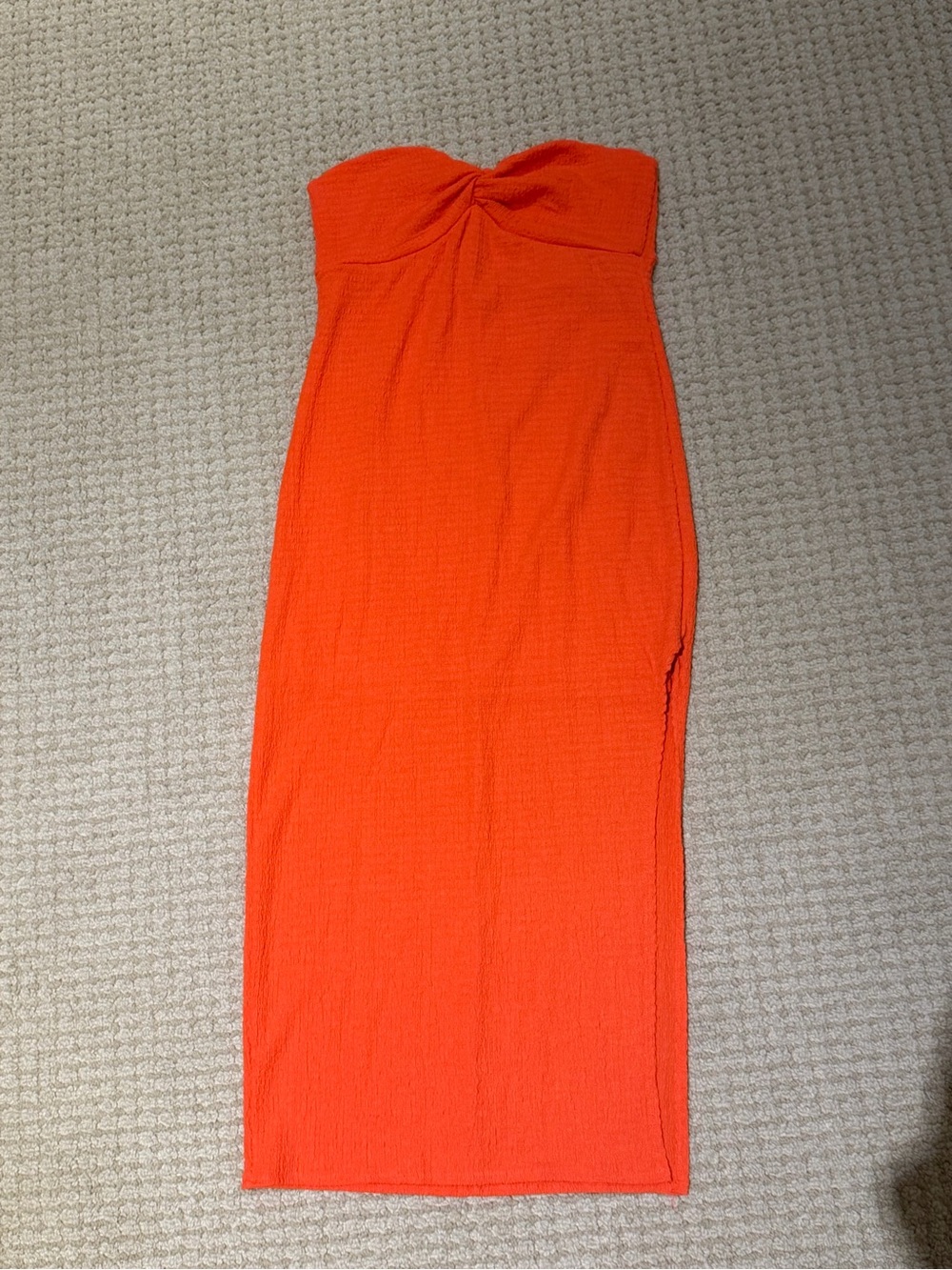 wild fable Strapless Twist-Front Orange Maxi Dress
